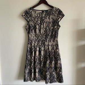 Gabby Skye black lace fit flare dress